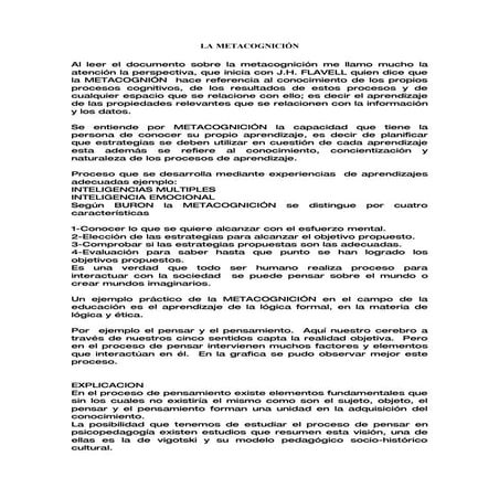 La metacognición