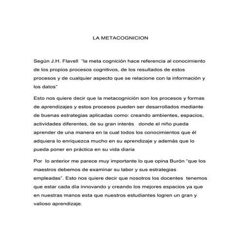 El pensamiento y la metacognición