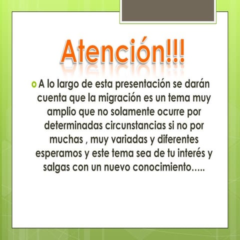 La migracion  oficcial