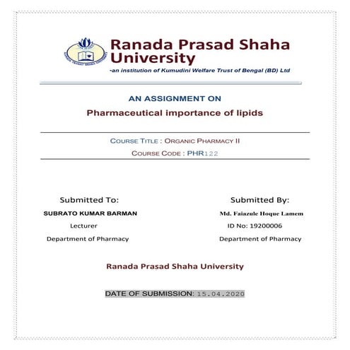 Lipids | md. faiazul haque lamem | Md Faiazul Haque Lamem  | MD FAIAZUL HAQUE...