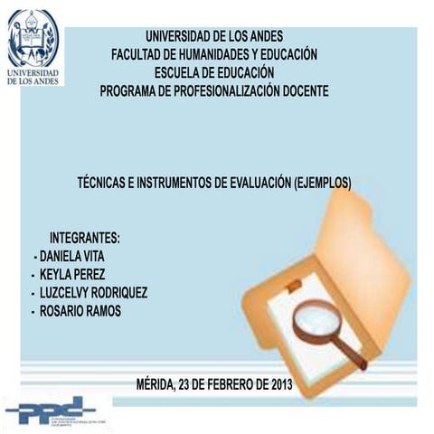 Técnicas e Instrumentos de Evaluación
