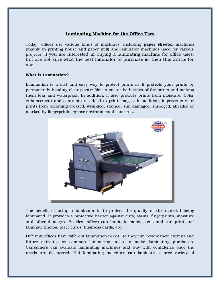 Laminating machine for_in_the_office