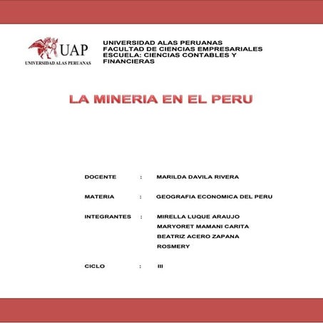 La minera en el peru | DOCX