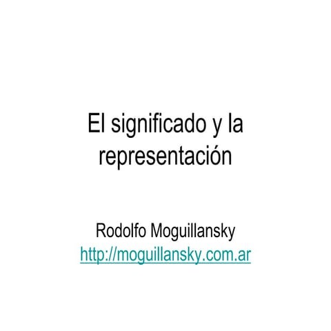 El Significado y la Representación | PPT