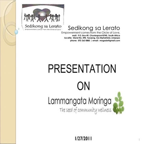 Lammangata Moringa -- the Seed of Community Wellness