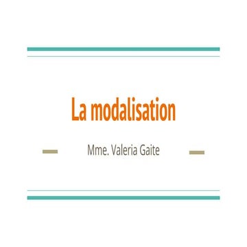 La modalisation | PPTX