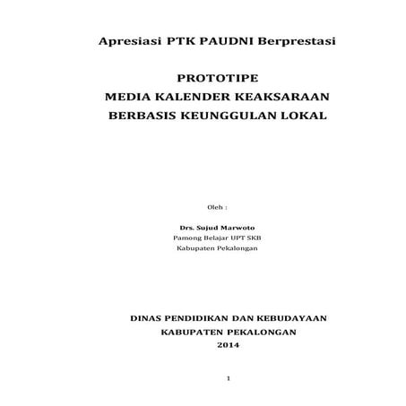 APRESIASI PTK PAUDNI BERPRESTASI