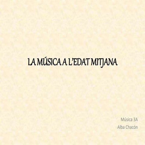 La música a l’edat mitjana