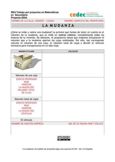 La mudanza (Una tarea para aprender...