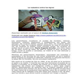 La nadadora entre los tigres