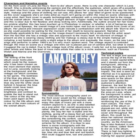Lana Del Rey Digipak Analysis