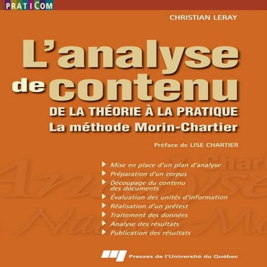 Lanalyse de contenu De la theorie a la pratique, la methode Morin ...