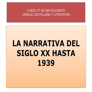 La narrativa hasta 1939