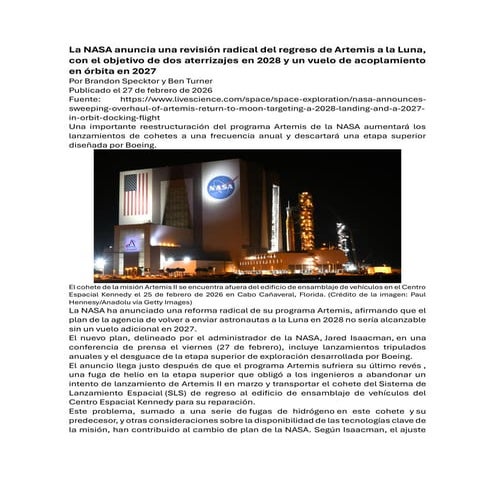 La NASA anuncia una revisión radical del regreso de Artemis a la Luna ...