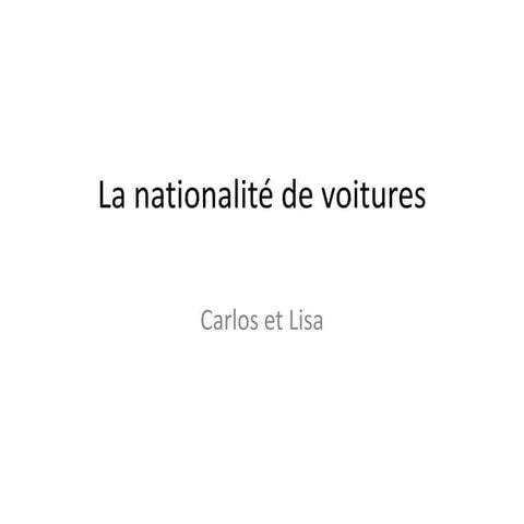La nationalité de voitures carlos lisa