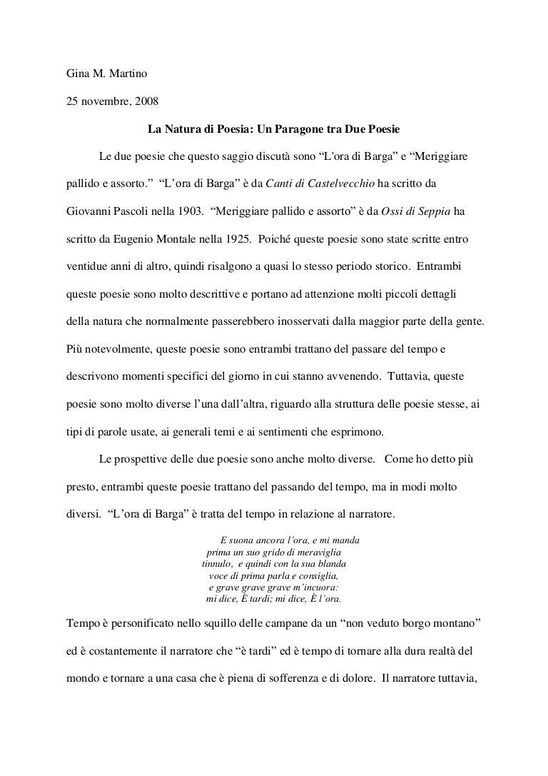 La Natura Di Poesia Un Paragone Tra Due Poesie