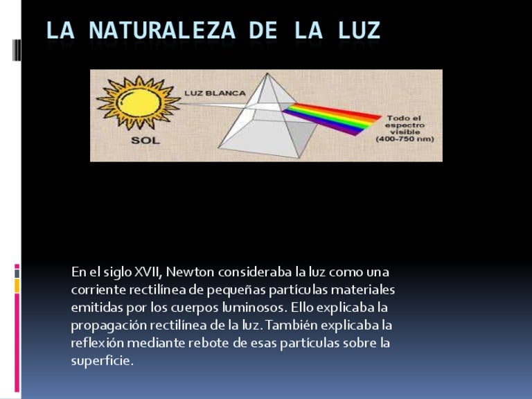La naturaleza de la luz La naturaleza de la luz