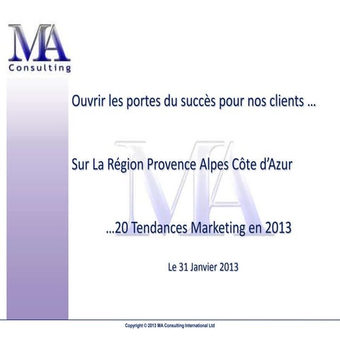20 tendances marketing en 2013