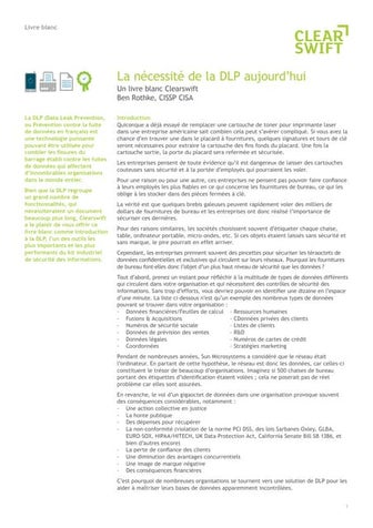 La nécessité de la dlp aujourd’hui   un livre blanc clearswift