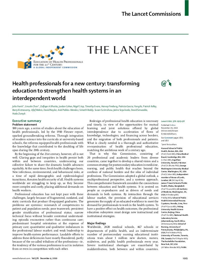 Lancet training for the 21st century[1]