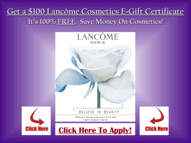 Lancome $100 Gift
