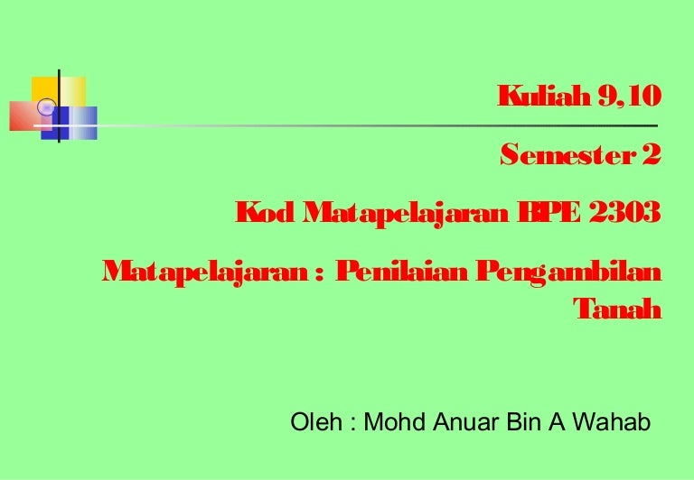 Land Acquisition Penilaian Pengambilan Tanah