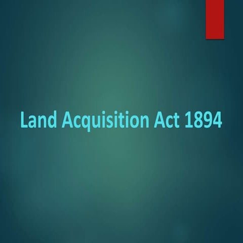 Land Acquisition Act 1894