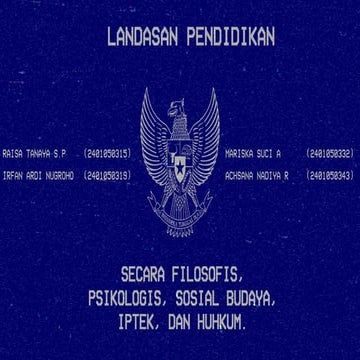 Landasan Pendidikan secara Filosofis, Psikologis, Sosial Budaya, IPTEK, dan H...