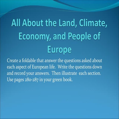 Land, climate, economy and people foldable