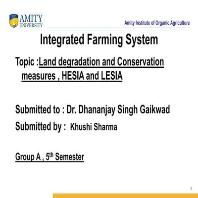 Land degradation and conservation measures , hesia and lesia