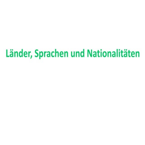 Länder, sprachen und nationalitäten | PPT