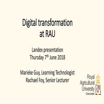Digital transformation at RAU