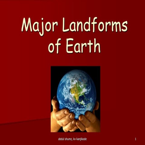 Major Landforms on Earth, Geography class 6 cbse