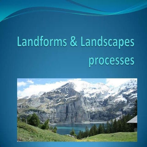 Landforms &amp;  Landscapes Processes
