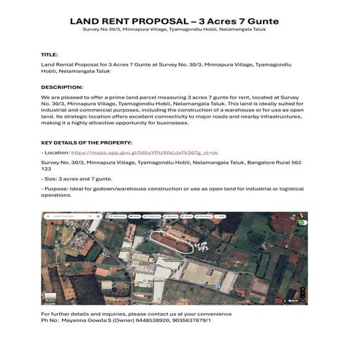 Land for Rent in Nelamangala Industrial Area.pdf