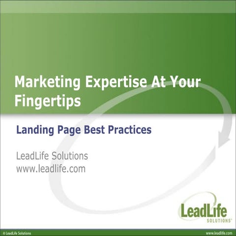 Best Practices: Landing Pages