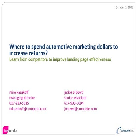 Automotive Landing Page Evaluation Dealer Webinar