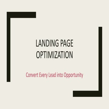 Landing Page Optimization