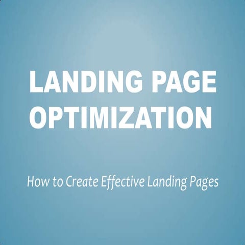 Landing Page Optimization