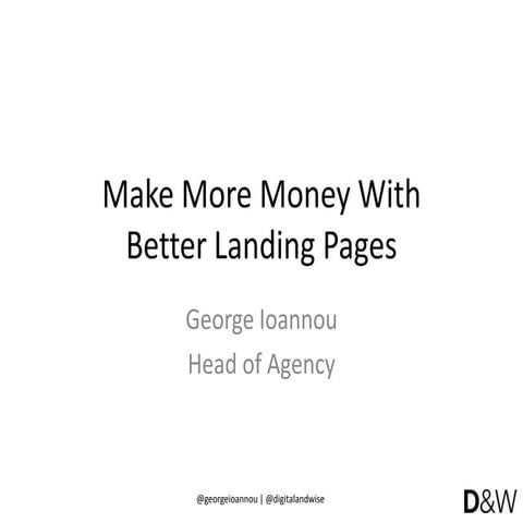 Make more money with better landing pages