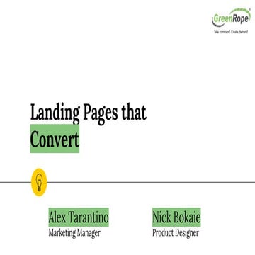 Landing Pages that Convert