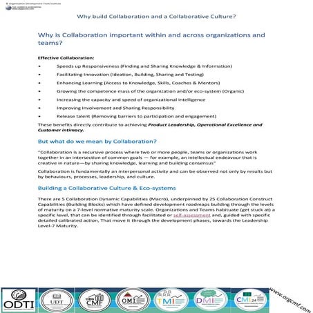 Why build Collaboration and a Collaborative Culture?