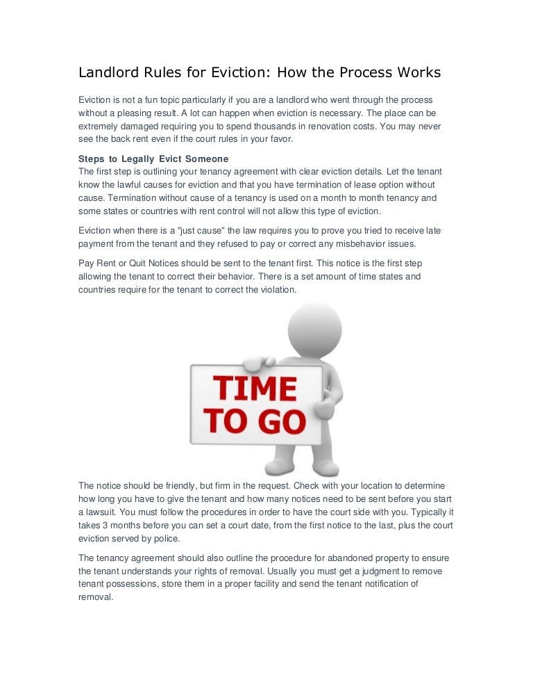 Landlord Rules for Eviction How the Process Works