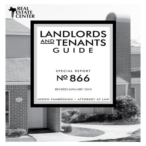 Texas Landlords and Tenants Guide - 2010