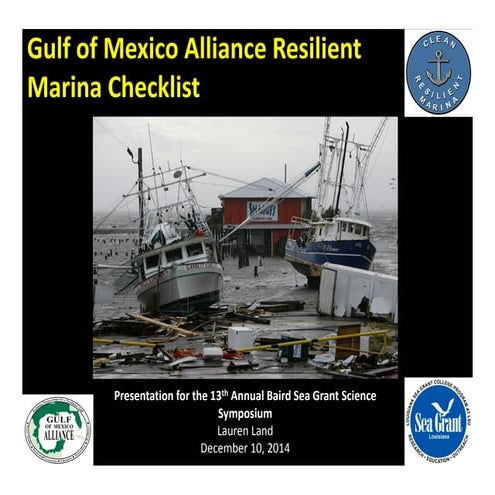 Gulf of Mexico Alliance Resilient Marina Checklist