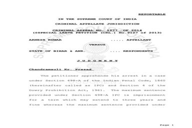 Landmark judgement on 498 a false dowry case