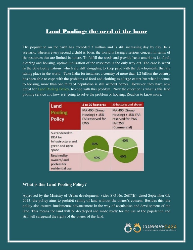 Land pooling policy