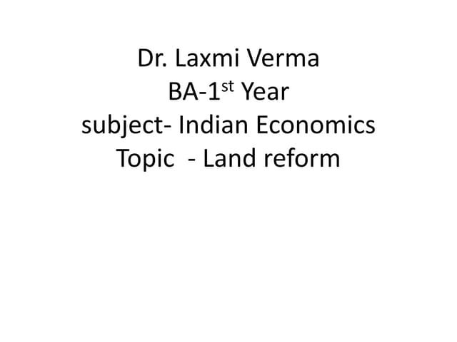 Land reform