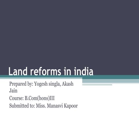 Land reforms in india