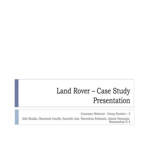 Land Rover Case Study Presentation